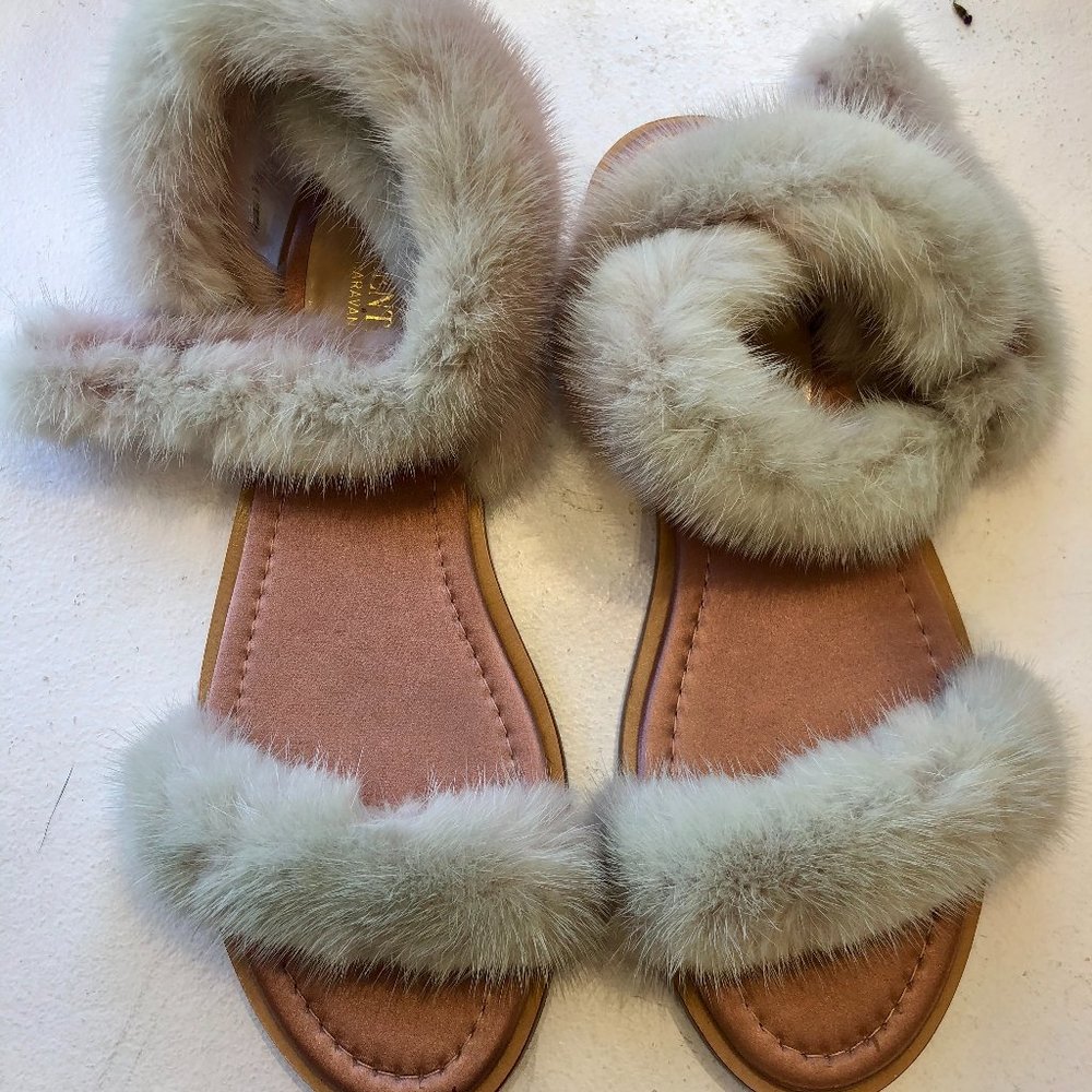 Valentino Mink Fur Sandal